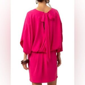 Trina Turk Manhattan Pink Bow Blouson Mini Dress Womens S Barbiecore Coquette